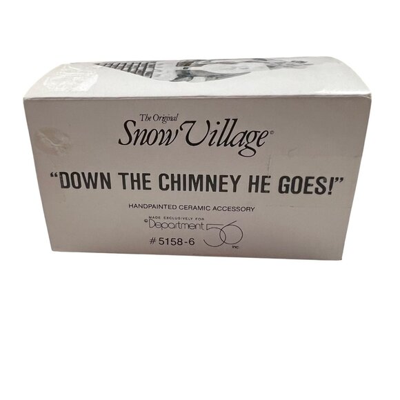 Department 56 Snow Village "Down The Chimney He Goes" Santa Figure - Picture 4 of 5